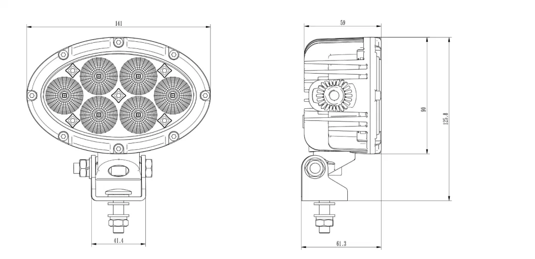 ECE R10 Oval 30W 5.5inch CREE LED Flood Work Light for Agriculture Tractor Forklift Forestry Machinery Heavy Duty (GT16215)